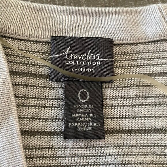 Chico’s Travelers Women’s Open Front Sweater Size 0 Hombre Stretchy 3/4 Sleeve - Picture 8 of 12